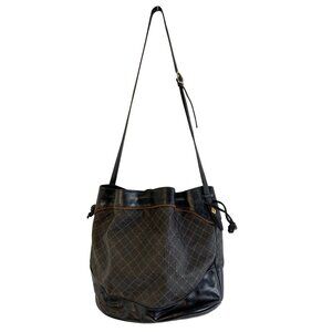 Vintage 80s/90s Bally Drawstring Bucket Bag Monogram Packable Lightweight Italy